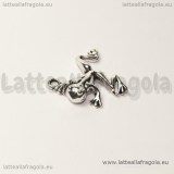 Charm 3D ranocchio in metallo argento antico 18x17mm