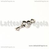 Charm Chiavetta in metallo argento antico 16mm