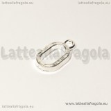 Ciondolo lettera O in metallo Silver plated 15x9mm