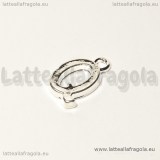 Ciondolo lettera Q in metallo Silver plated 15x10mm