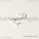 Ciondolo lettera Z in metallo Silver plated 15x8mm