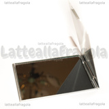 Specchio in metallo argentato rettangolare 85x50mm