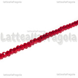 Rondelle mezzocristallo sfaccettato Rosso 3x2mm filo 40cm