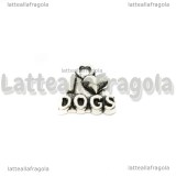 Charm I love my dog in metallo argento antico 14x12mm