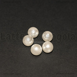 5 Perle in Acrilico Bianco 8mm a foro cieco