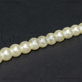 Perle in Vetro Cerato Bianco 6mm filo in nylon 80cm