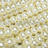 Perle in Vetro Cerato Bianco 6mm filo in nylon 80cm