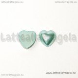50 Cabochon a cuore falsa perla azzurra 9mm