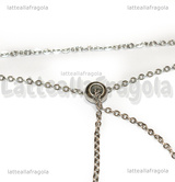 Collana in Acciaio Inox maglia ovale scorrevole 2mm 60cm