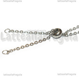 Collana in Acciaio Inox maglia ovale scorrevole 2mm 60cm