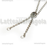 Collana in Acciaio Inox maglia ovale scorrevole 2mm 60cm