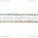 Collana in Acciaio Inox maglia ovale scorrevole 2mm 60cm