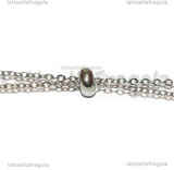 Collana in Acciaio Inox maglia ovale scorrevole 2mm 60cm