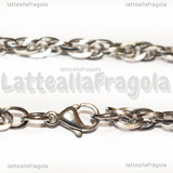 Collana in Acciaio Inox maglia intrecciata 6x5mm 51.5cm