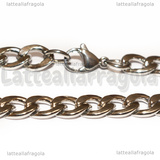 Collana in Acciaio Inox Maglia Grumetta 11x7.5x2mm 60.5cm