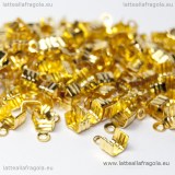 25 Capocorda in metallo Gold Plated 7x4mm