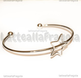 Bracciale Rigido Aperto Stella in Acciaio Inox