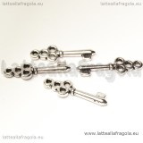 Charm Chiave in metallo argento antico 21x6mm