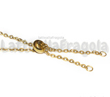 Collana in Acciaio Inox Dorato maglia ovale scorrevole 2mm 60cm