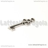 Charm Chiave in metallo argento antico 21x6mm