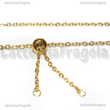 Collana in Acciaio Inox Dorato maglia ovale scorrevole 2mm 60cm