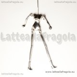 Corpo 3D bambolina in metallo argento antico 75x18mm