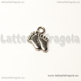 Charm piedini in metallo argento antico 11x8.5mm