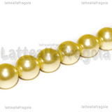 20 Perle in vetro cerato champagne 10mm