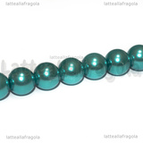 25 Perle in vetro cerato azzurro 10mm