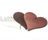 Ciondolo cuore in legno cioccolato al latte 43x40mm