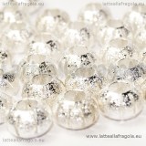 Rondella foro largo puntinata fori spicchi in rame silver plated 11x8mm
