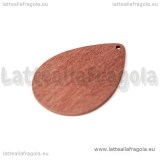 Ciondolo goccia in legno cioccolato al latte 48x33mm