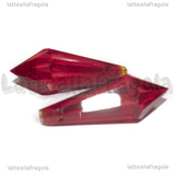 Goccia Lacrima di Vampiro in vetro sfaccettato rosso 38x14mm