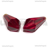 Goccia Lacrima di Vampiro in vetro sfaccettato rosso 38x14mm