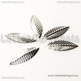 10 Charms Foglia in metallo silver plated 21x7mm