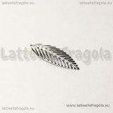 10 Charms foglia in metallo silver plated 21x7mm