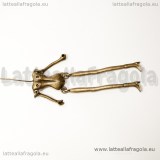 Corpo 3D bambolina in metallo color bronzo 75x18mm