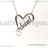 Collana Cuore Edward Twilight in metallo argentato