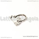 Ciondolo borsa double-face in metallo argento antico 16x14mm