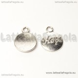 Charm targhetta “Hope” in metallo argento antico 15x12mm