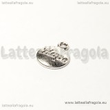 Charm targhetta “Hope” in metallo argento antico 15x12mm