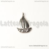 Charm Barca a vela in metallo argento antico 19x13mm