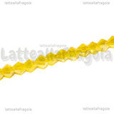 Biconi in vetro Giallo AB 4x4mm filo 33cm