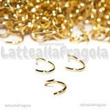 50 Anellini apribili in Acciaio Gold Plated 7x0.8mm