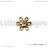 Connettore fiore in metallo color bronzo 11x10mm