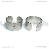 Base Anello regolabile in Acciaio Inox puntinato con anellino per charms