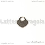 Charm cuore in acciaio 11x11mm