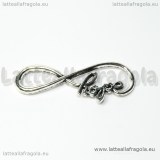 Infinito Hope in metallo argento antico 39x12mm