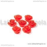 Cabochon Rosa in acrilico rosso 9mm