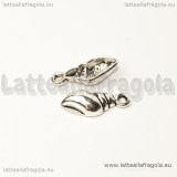 Charm 3D Conchiglia in metallo argento antico 15x6mm